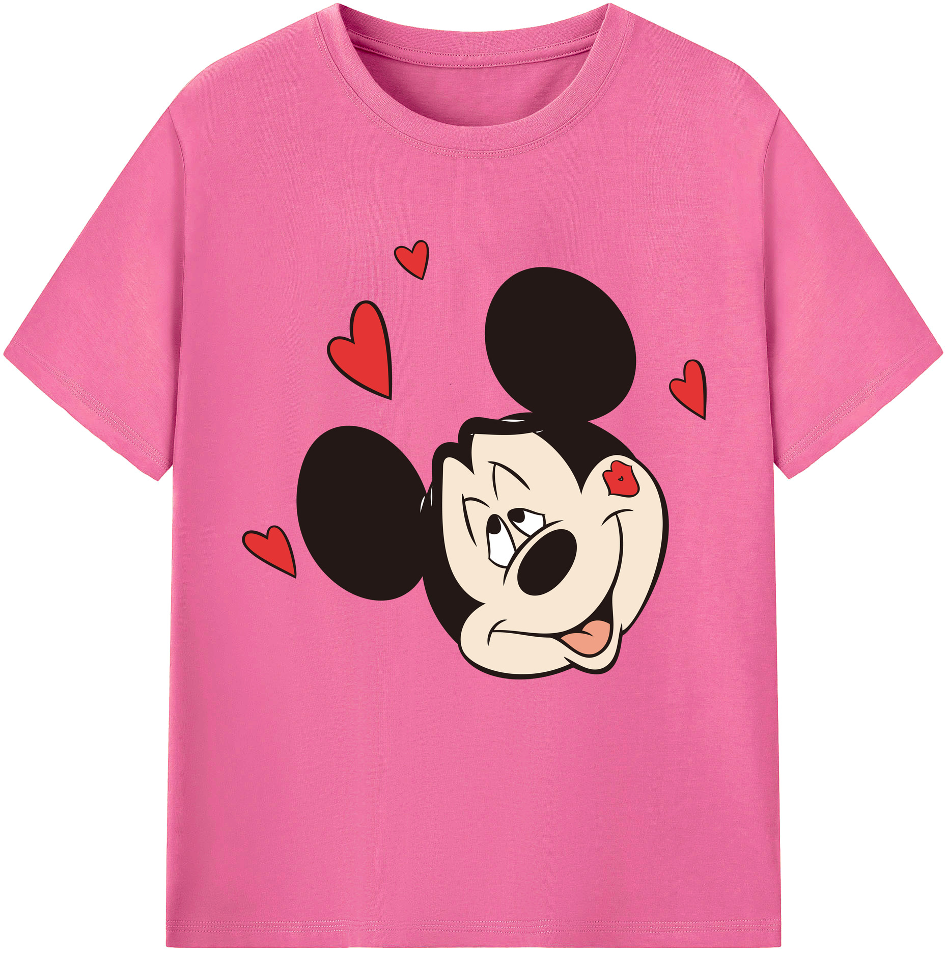 （画像用） ミッキーマウス Mickey Mouse レディースカジュアルプリントTシャツ（綿100％）